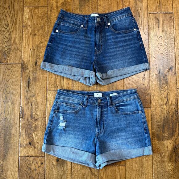 True Craft Pants - Lot of 2 Shorts True Craft Mid-Rise Shorty Stretch Denim Cuffed Women’s Sz 6